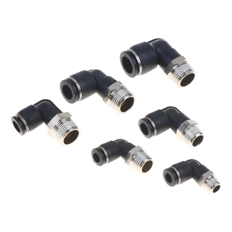 5Pcs 90° Push-Fit Pneumatic Elbow Fittings | PL Series Air Tube Pneumatic Elbow Fittings Nixie