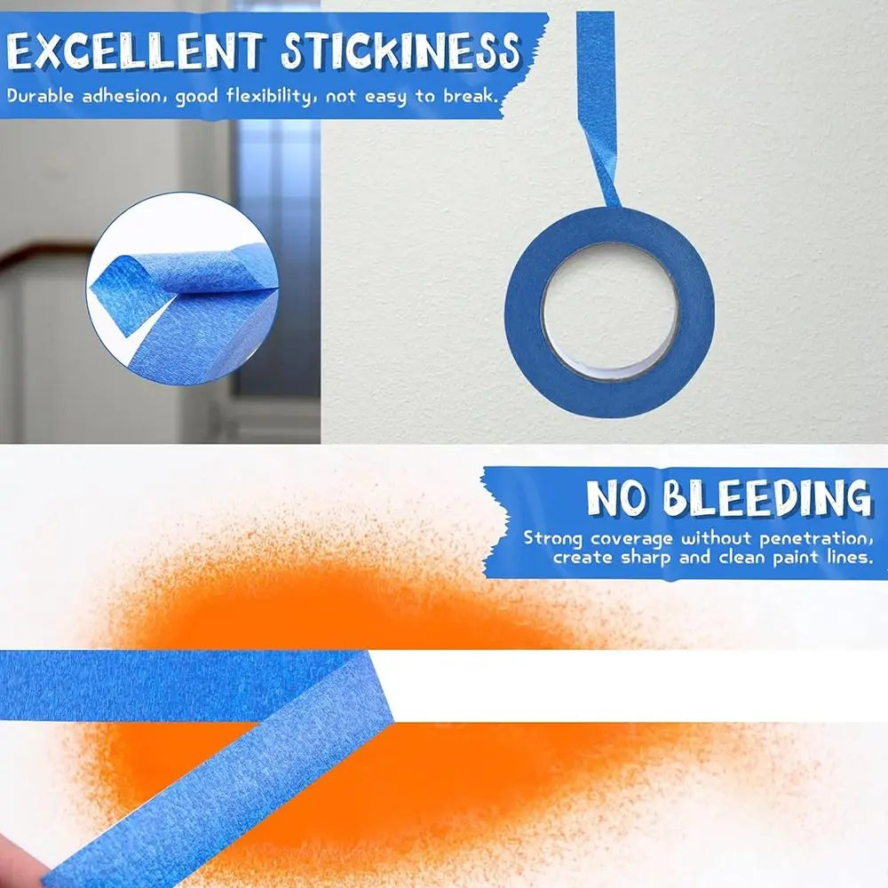 Blue Painter's Tape Multi-Size | Heat Resistant & Clean Release Painter's Masking Tape Nixie