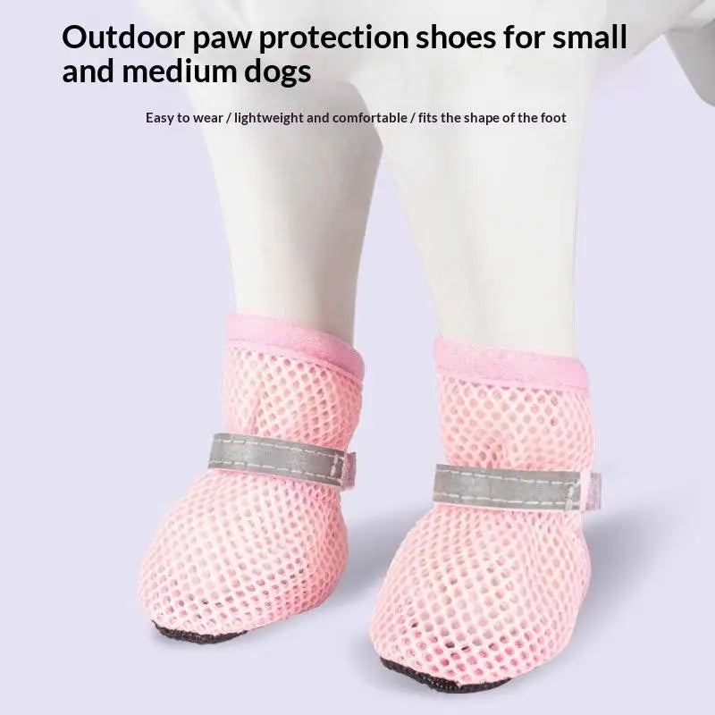 4Pcs Breathable Mesh Dog Boots | Non-Slip Paw Protectors Dog Paw Boots Nixie