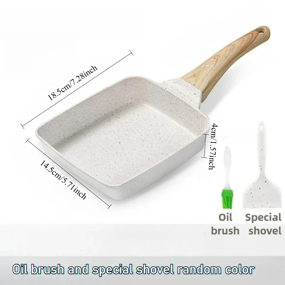 Tamagoyaki Pan – Nonstick Japanese Omelette Pan, Wooden Handle Omelette Pan Nixie