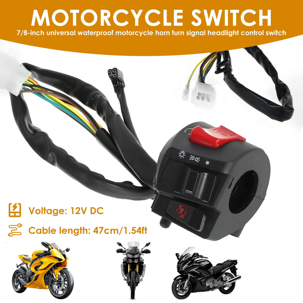 Universal 7/8" Motorcycle Handlebar Switch – Horn & Headlight Handlebar Switch Nixie