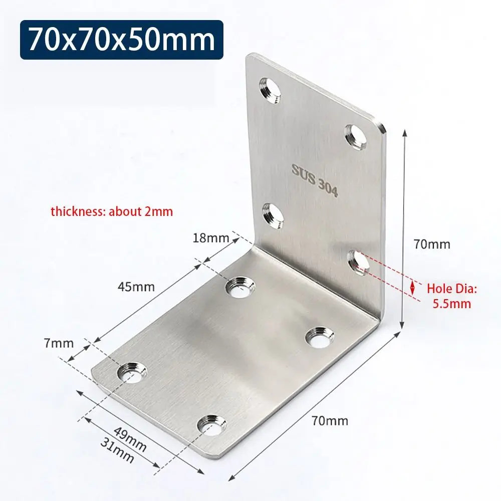 SUS304 Stainless Steel 90° Corner Brace Bracket Furniture