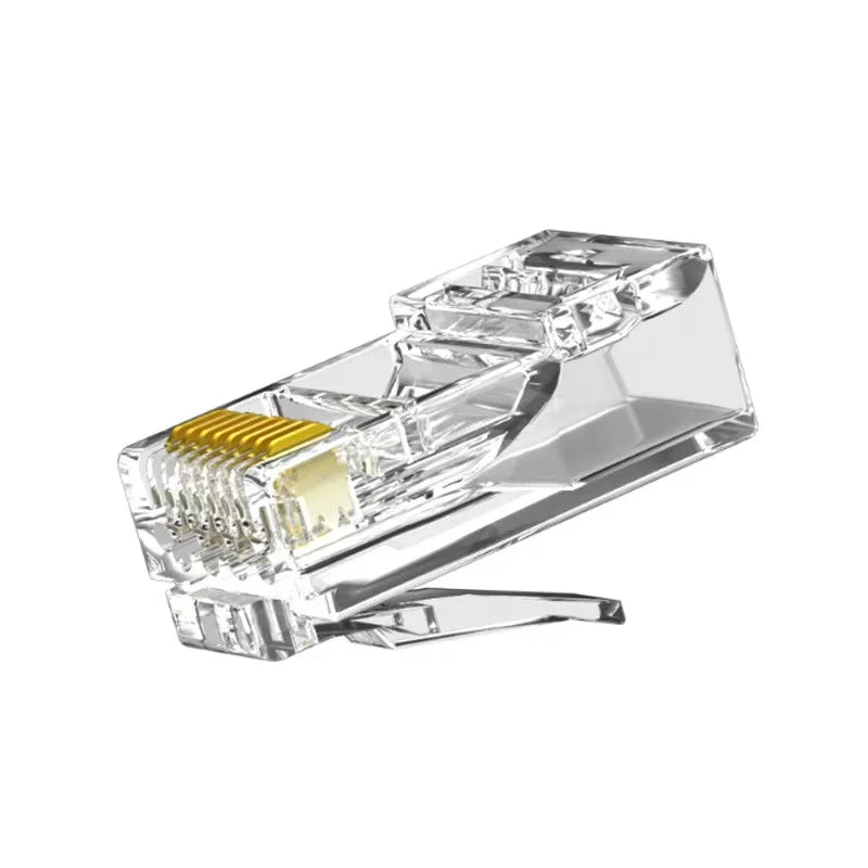 50/100pcs RJ45 Gold-Plated Connectors Cat5 Cat6 Cat6e 1000Mbps Network Connector Plug Nixie