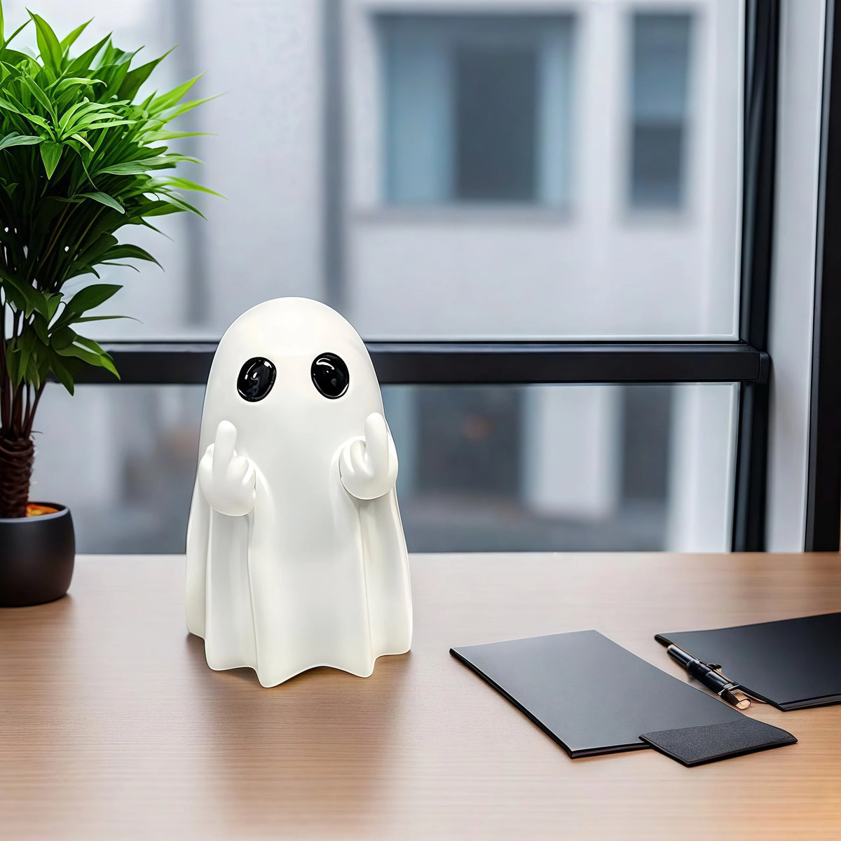 Cute Ghost Statue Halloween Ornament – Home Decor Gift Holiday Figurine Nixie