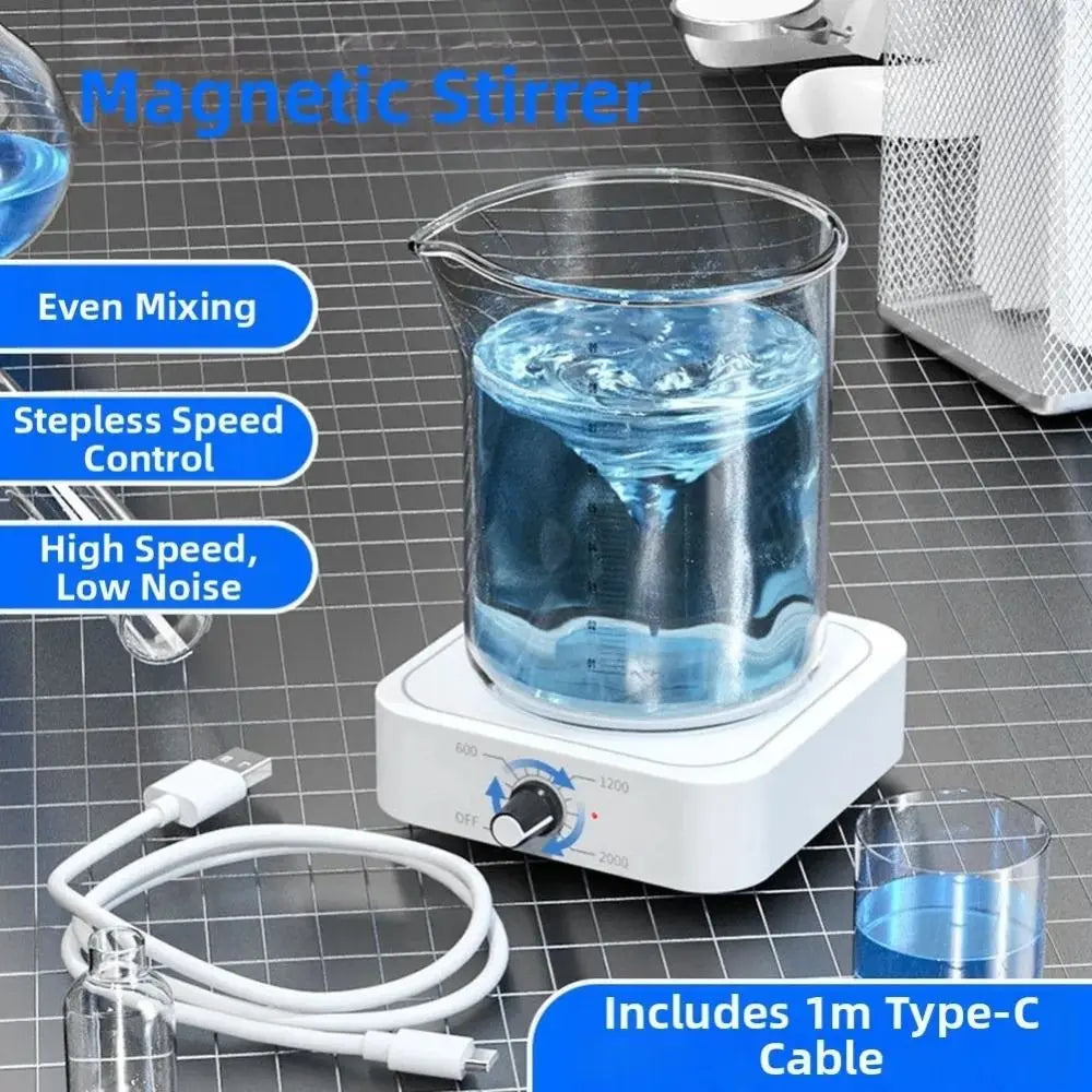 Nixie Magnetic Stirrer 2000RPM Brushless DC Lab Mixer + Bar Magnetic Lab Stirrer Nixie