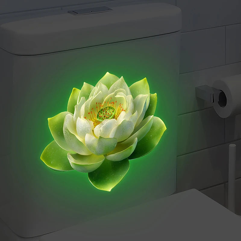 Glow-in-Dark Lotus Bathroom Wall Sticker – Waterproof PVC Decal Bathroom Wall Sticker Nixie