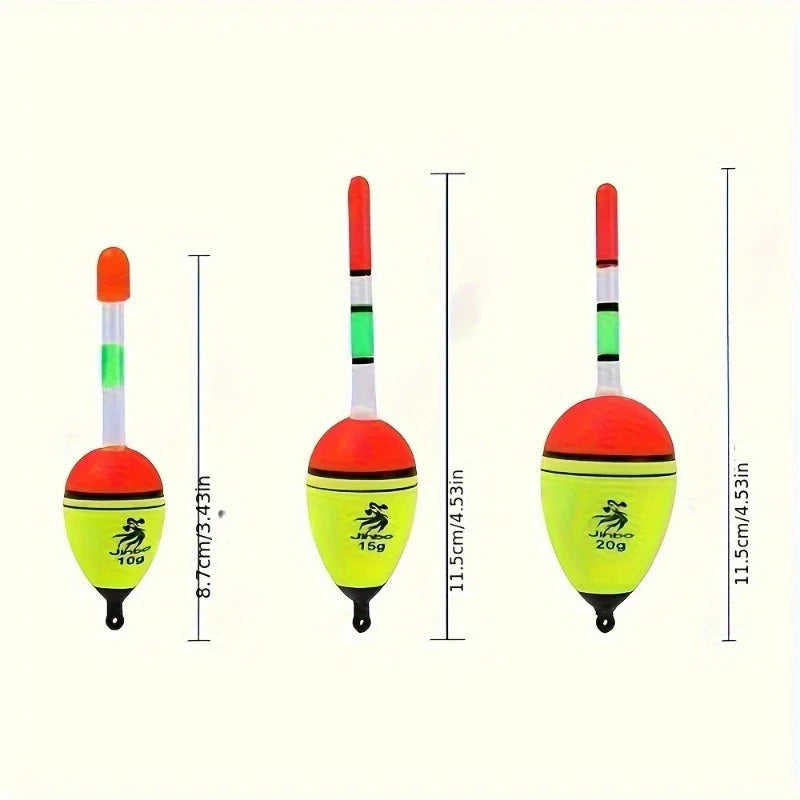 3PCS Nixie EVA Luminous Night Fishing Floats 10/15/20g Fishing Float Set Nixie 3pcs