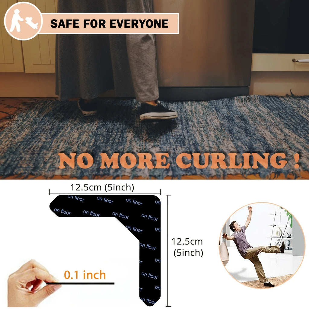 Anti-Slip Carpet Adhesive Pads for Rugs & Cushions (4/8 PCS) Rug Gripper Pads Nixie