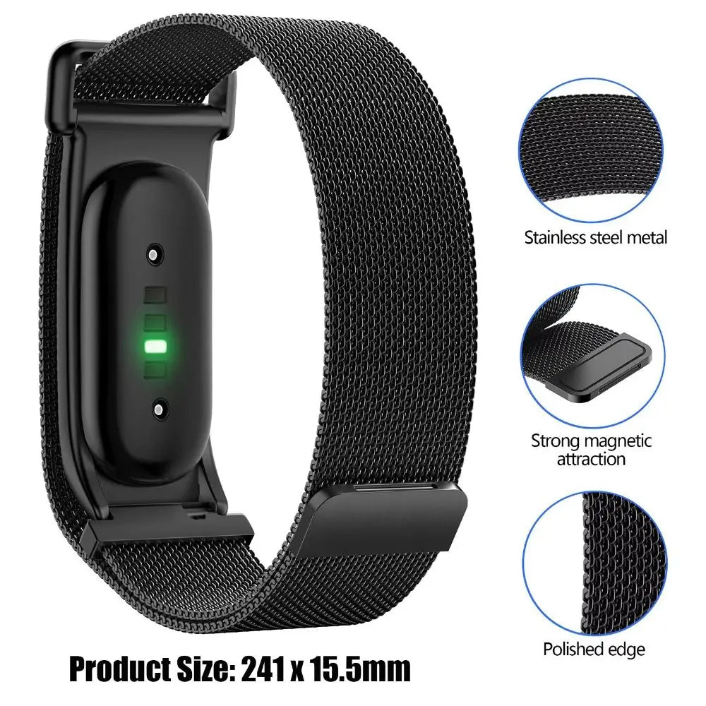 Stainless Steel Magnetic Mesh Band for Fitbit Air – Adjustable Smart Watch Band Nixie