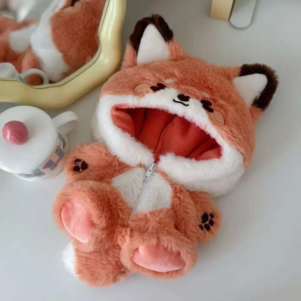 20cm Fox Bunny Animal Onesie Doll Clothes | Plush Doll Outfit Doll Costume Clothing Nixie Style1