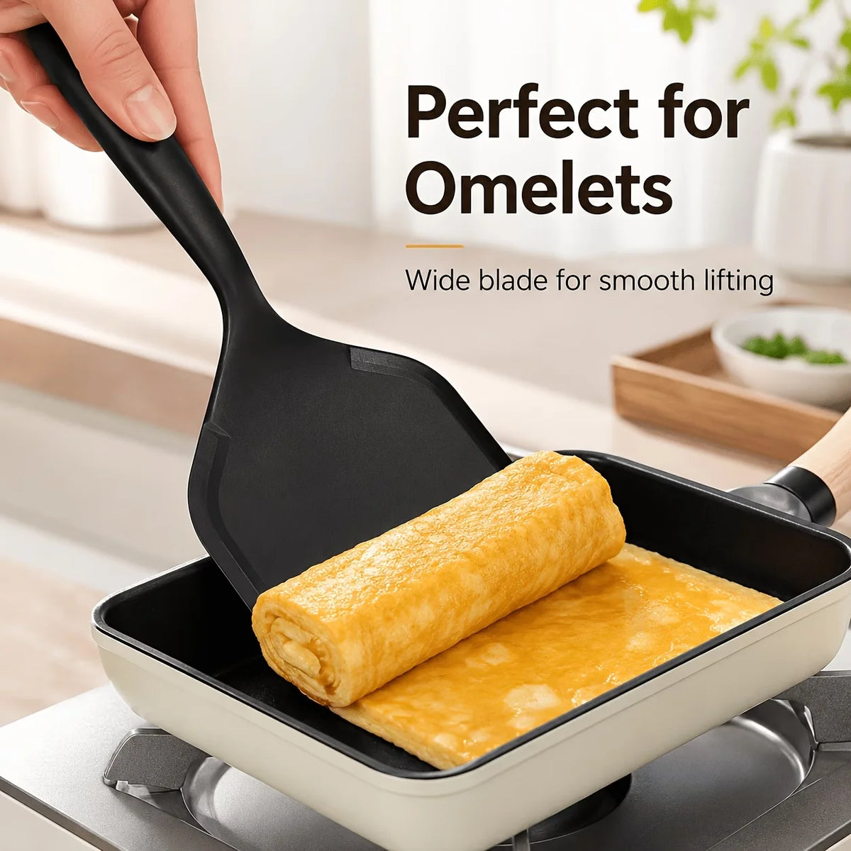 Wide Blade Silicone Spatula – Non-Stick Omelet Cooking Tool Silicone Spatula Nixie