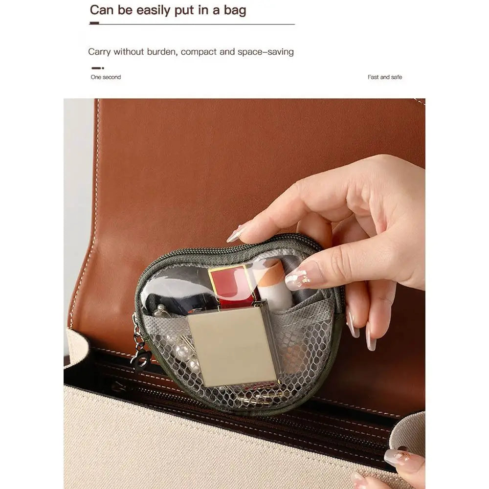 Transparent PVC Heart Cosmetic Bag – Travel Makeup Pouch