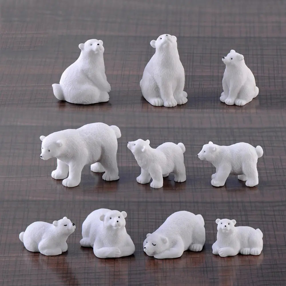 Polar Bear Resin Figurine – Micro Landscape & Fairy Garden Miniature