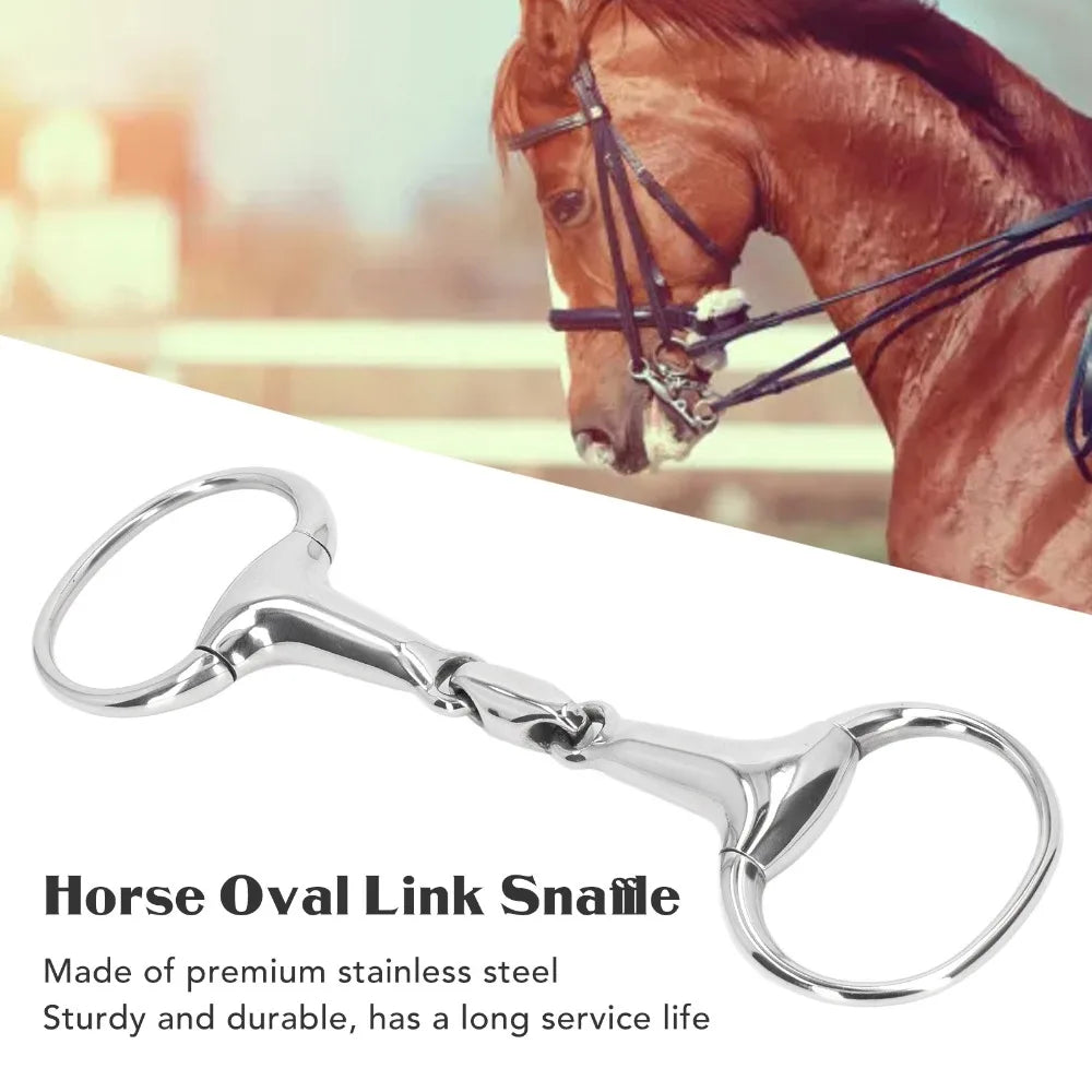 Stainless Steel Horse Gag Ring 125mm Oval Link Snaffle Bit