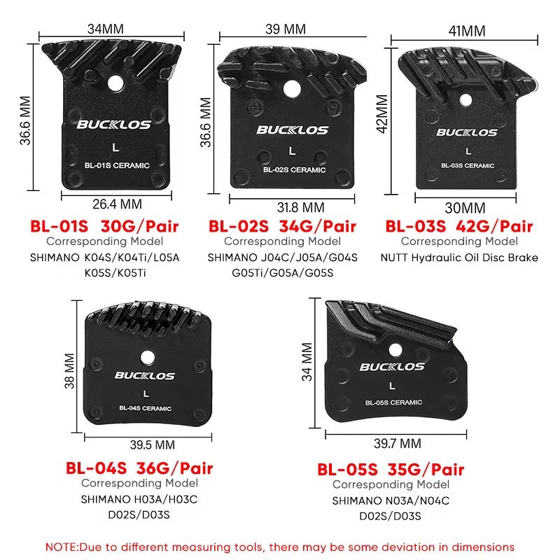 BUCKLOS Ceramic Disc Brake Pads – Shimano L05A N03A K04S K05S MTB Disc Brake Pads Nixie