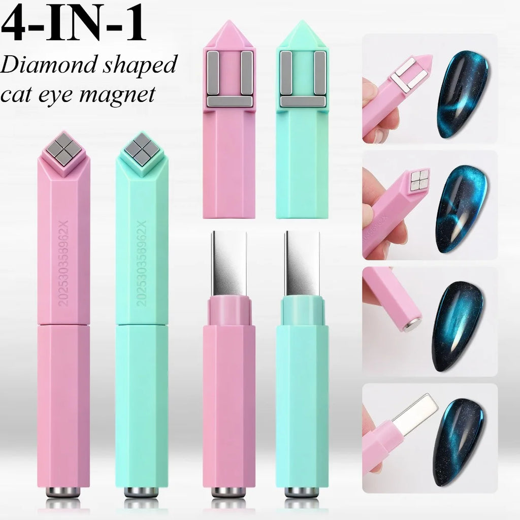 4-in-1 Diamond Nail Magnet Set for Cat Eye Gel Polish Nail Art Magnet Tool Nixie