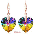 Rainbow Zircon Heart Drop Earrings – Zinc Alloy Crystal Dangle Crystal Drop Earrings Nixie EH-314