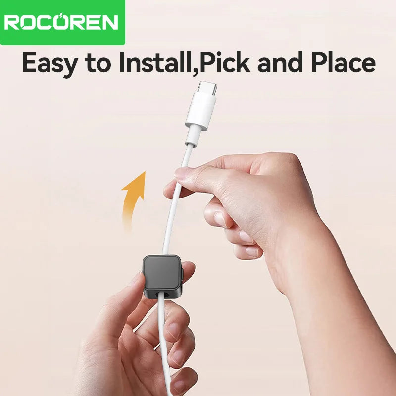 Rocoren Magnetic Cable Organizer Clips | Adhesive Wire Holder Cable Management Clips Nixie