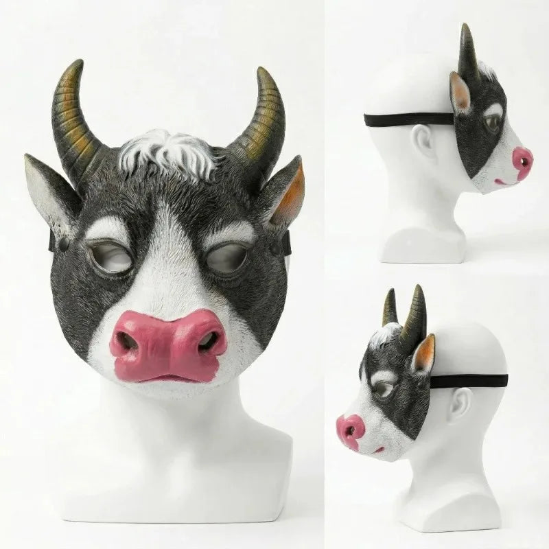 3D Cow Half Face Mask – Cosplay Carnival Halloween Costume Costume Party Mask Nixie