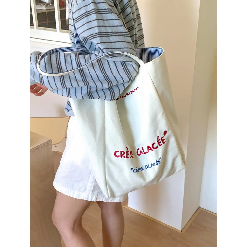 Large Striped Canvas Tote Bag for Women – Nixie Commuter Bag Canvas Tote Bag Nixie