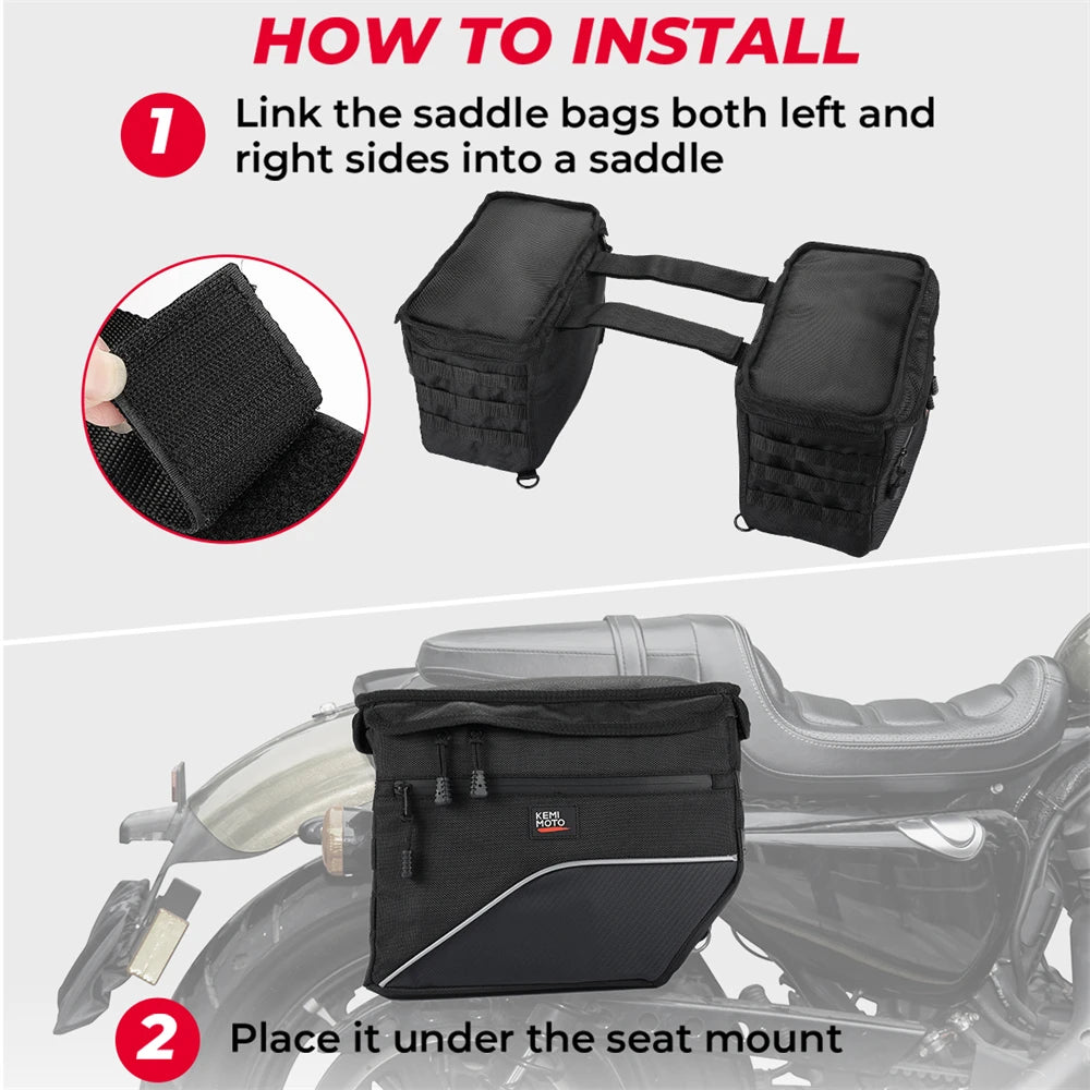 KEMITOUR 26L Throw Over Motorcycle Saddlebags – Universal Fit Motorcycle Saddlebags Nixie
