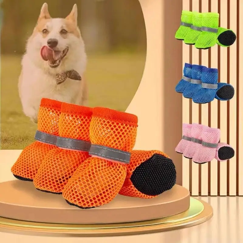 4Pcs Breathable Mesh Dog Boots | Non-Slip Paw Protectors Dog Paw Boots Nixie