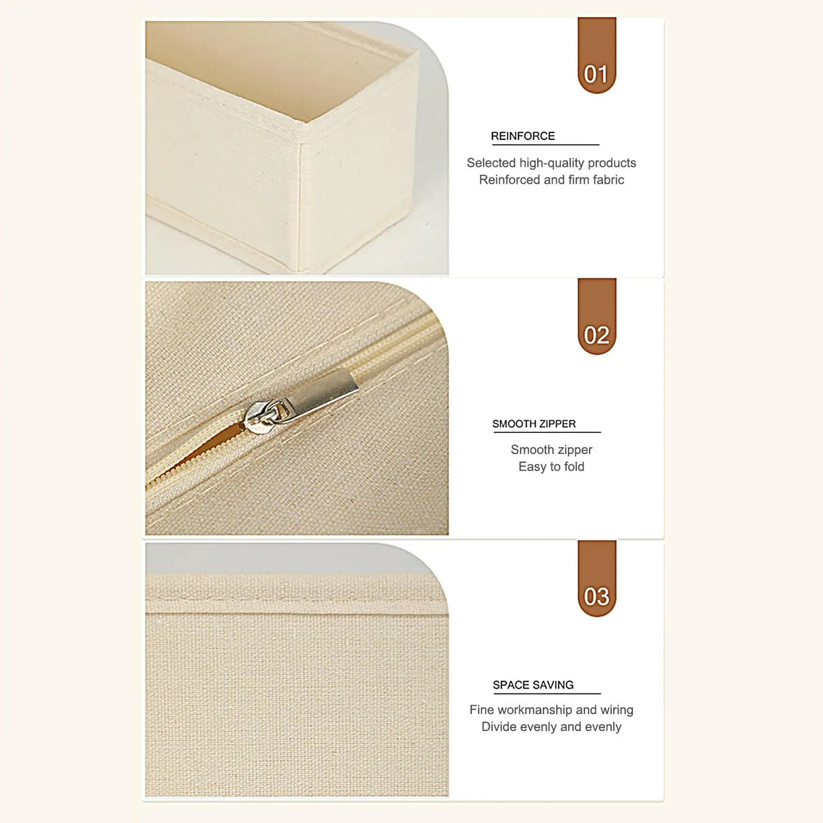 Foldable Fabric Drawer Storage Bin – Sock & Underwear Organizer Fabric Storage Bin Nixie