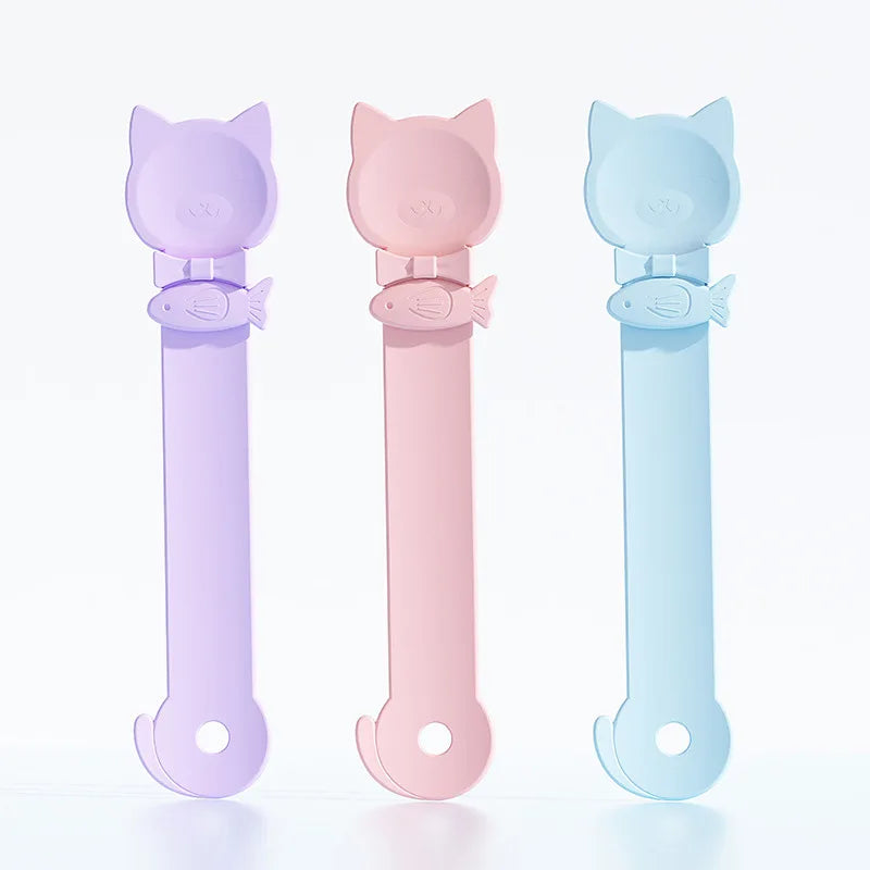 Cat Strip Feeder Spoon – Long Handle Lickable Wet Food Dispenser Cat Food Feeder Nixie 3pcs-PinkBluePurple