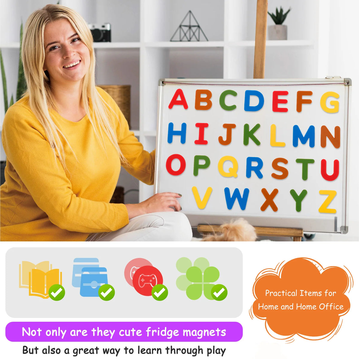 26Pcs Silicone Magnetic Alphabet Letters ABC Fridge Learning Toy Magnetic Learning Toy Nixie