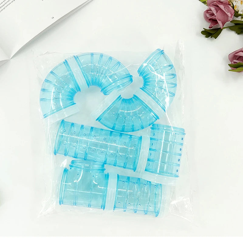 Hamster Tunnel Toy Set – Plastic Cage Pipeline Accessories Hamster Tunnel Toy Nixie Light blue