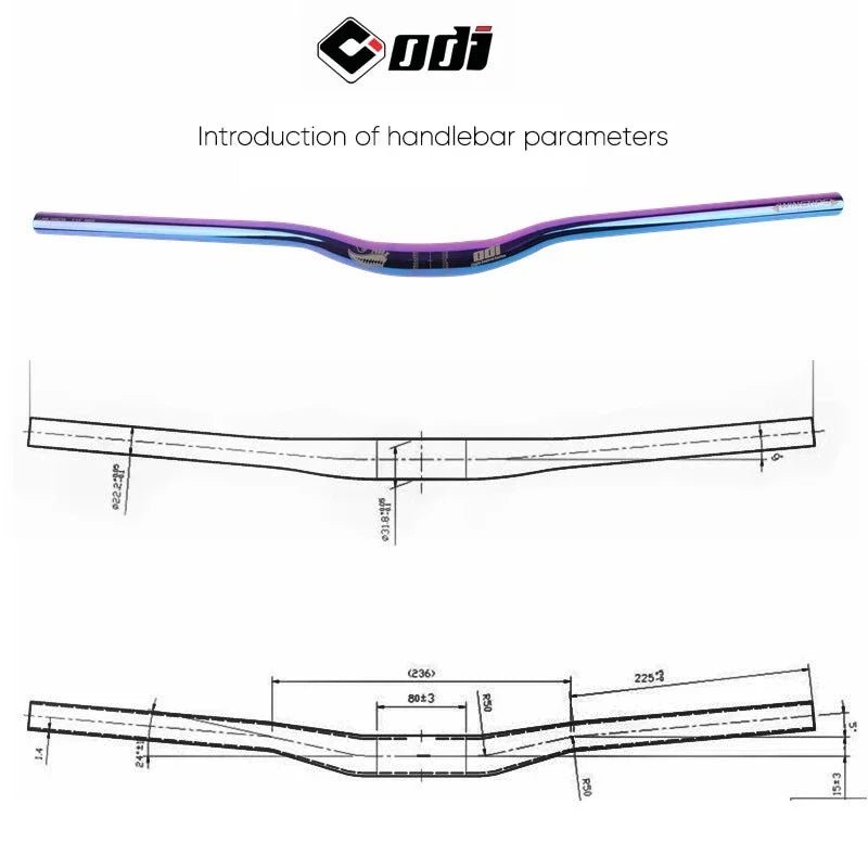 ODI 7050 Aluminum MTB Handlebar 760mm Ultralight Mountain Bike Bar MTB Handlebar Nixie