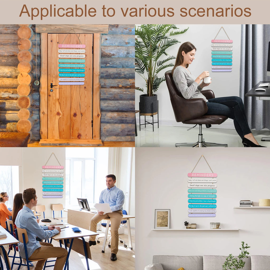 Inspirational Wood Wall Art Signs – 9 Positive Quote Boards Wood Wall Sign Set Nixie