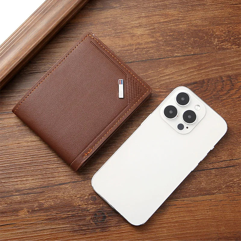 Men's Slim Frosted PU Leather Wallet – Multi-Slot Card Holder Men's Leather Wallet Nixie