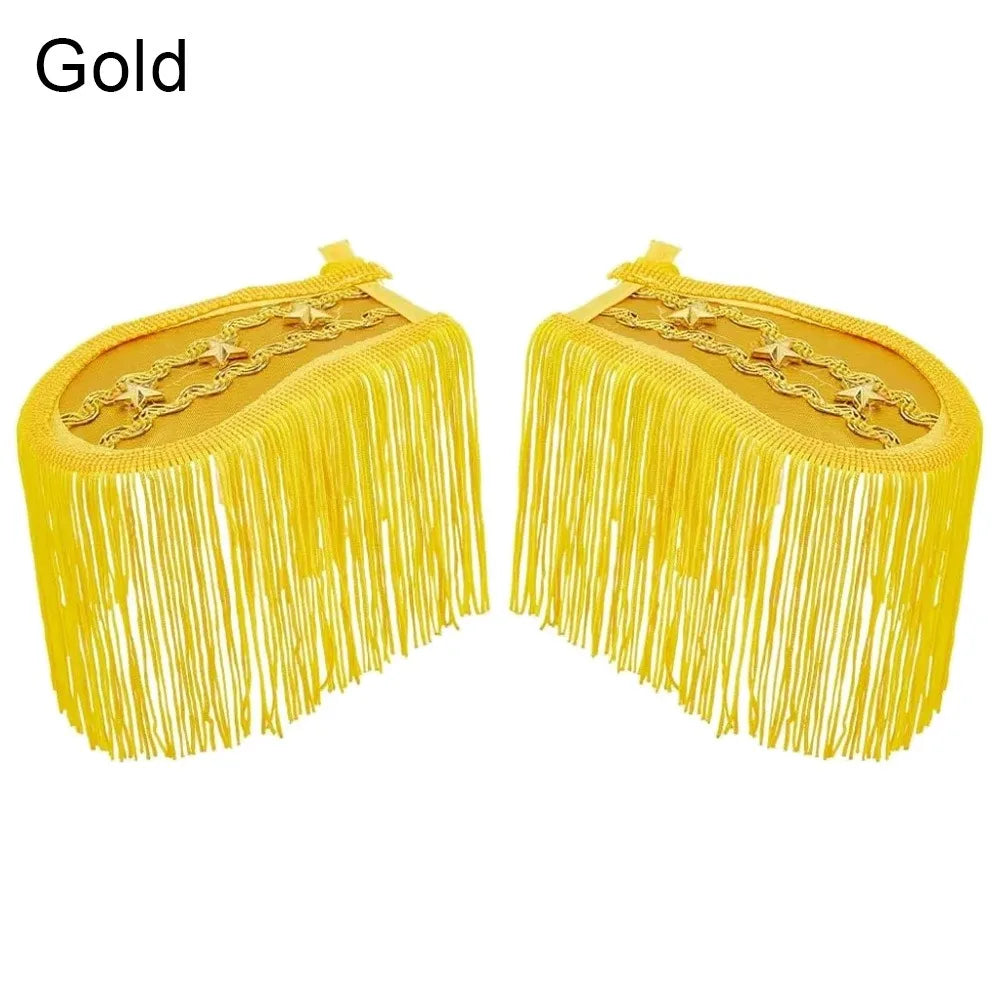 Star Tassel Fringe Epaulettes Shoulder Pads for Jackets – 1 Pair