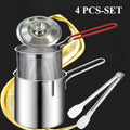 Stainless Steel Fryer Basket with Filter & Tongs | Kitchen Set Fryer Basket Set Nixie 4PCS-SET
