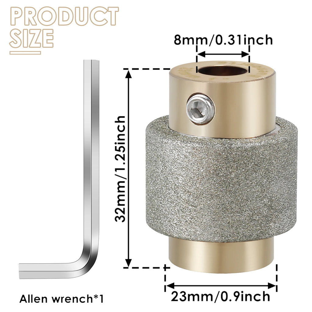 Diamond Stained Glass Grinder Bits Set – Brass Core 2-Pack Glass Grinder Bits Nixie Style 2