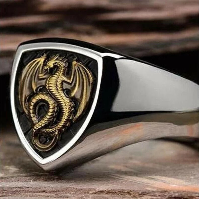 Vintage Dragon Crystal Ring Zinc Alloy Silver | Sizes 6–11 Fashion Ring Nixie