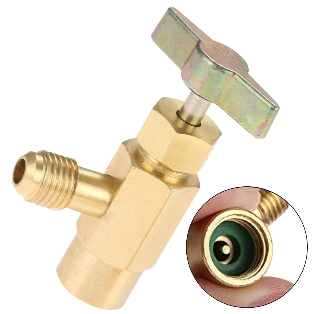 R1234YF Self-Sealing Refrigerant Can Tap 1/2" LH & 1/4" SAE Refrigerant Can Tap Nixie