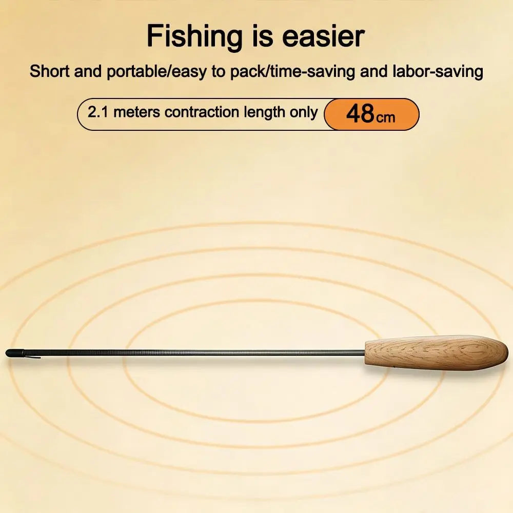 Portable Retractable Fishing Rod 1.2m/2.1m – Beginner Spinning Retractable Fishing Rod Nixie