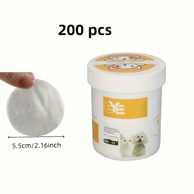 200pcs Pet Eye Cleaning Wipes – Tear Stain Remover Dogs & Cats Pet Eye Wipes Nixie