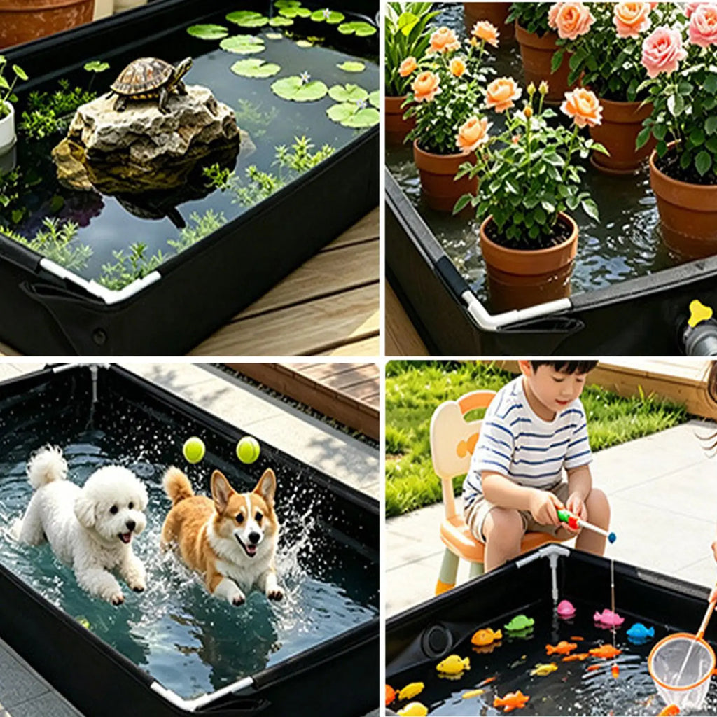 Portable Foldable Sandbox & Water Play Pool with Drain Pipe Foldable Sandbox Pool Nixie