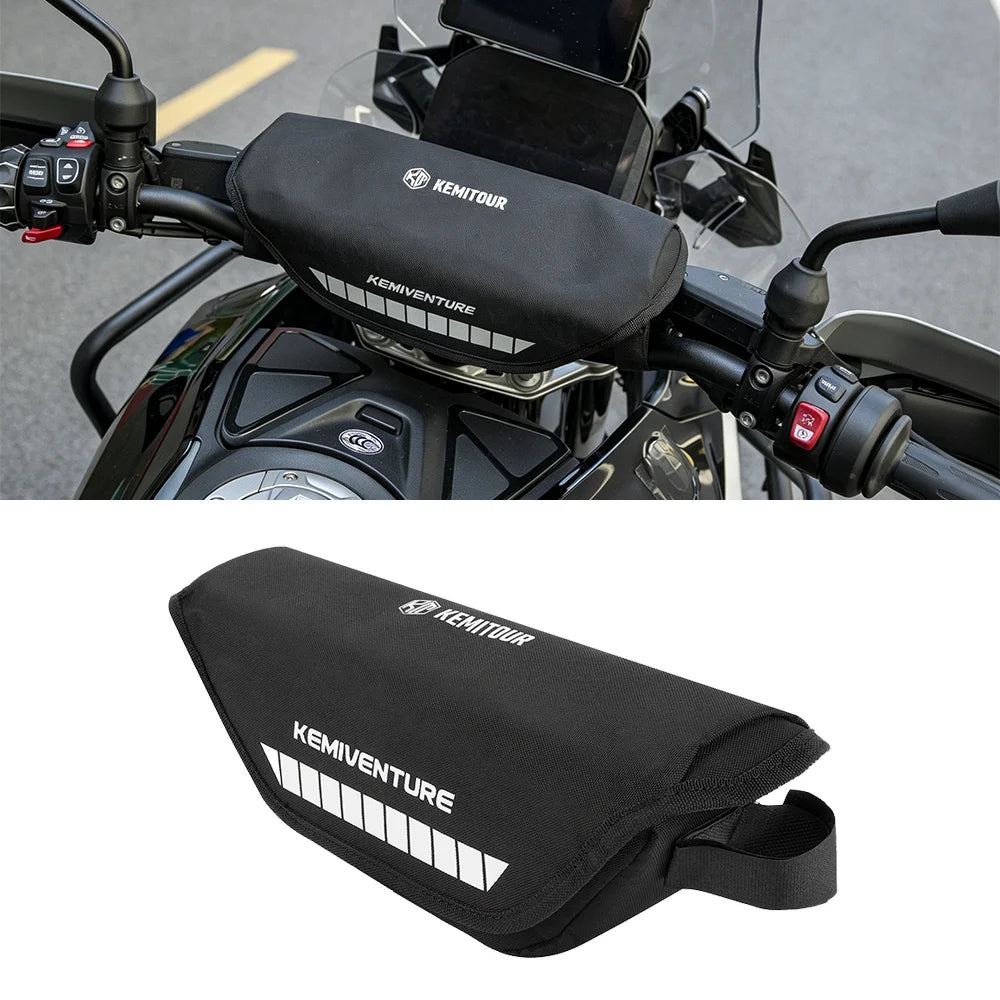 KEMITOUR Motorcycle Handlebar Bag – Universal ADV Front Pouch Motorcycle Handlebar Bag Nixie