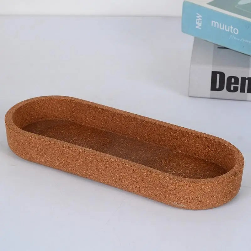 Oval Cork Tray – Heat Resistant Countertop Organizer S & L Cork Organizer Tray Nixie