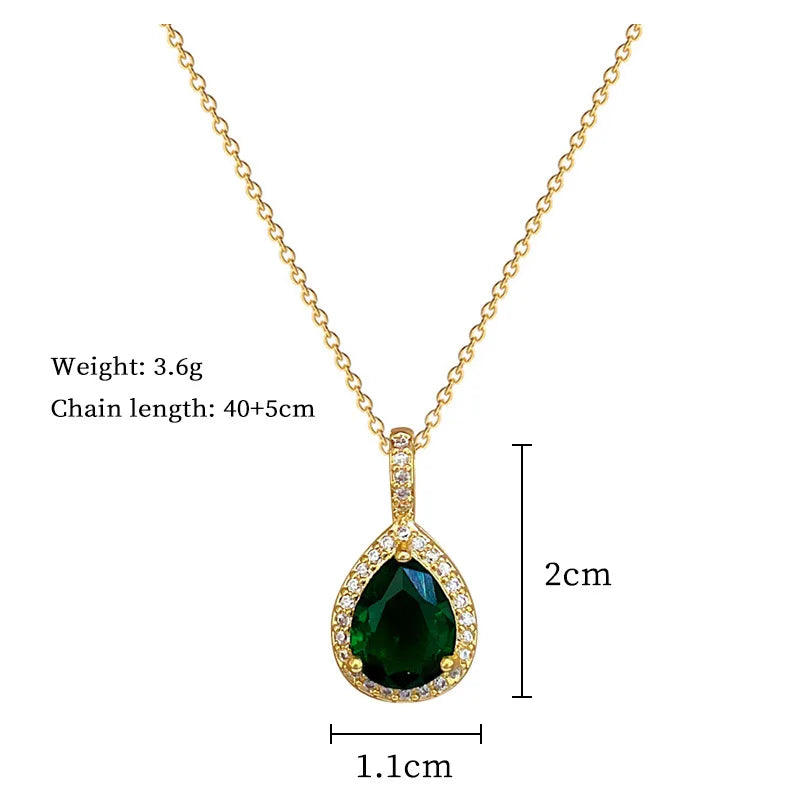 Micro-Set Zircon Pendant Necklace | Stainless Steel Choker Pendant Necklace Nixie
