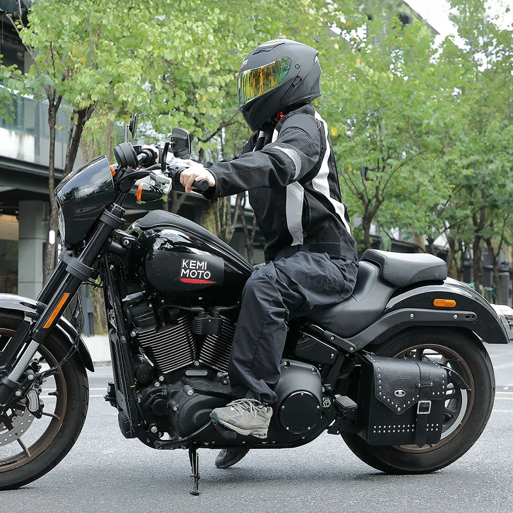 KEMITOUR 12L Motorcycle Swingarm Bag Waterproof PU Leather Side Bag Motorcycle Swingarm Bag Nixie