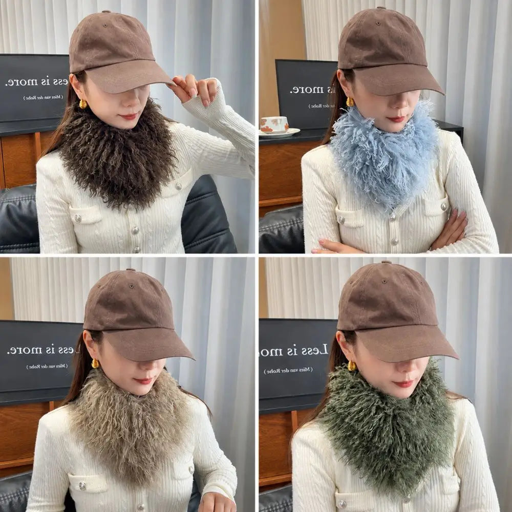 Women's Faux Fur Collar Scarf – Magnetic Snap Neck Warmer Faux Fur Collar Scarf Nixie