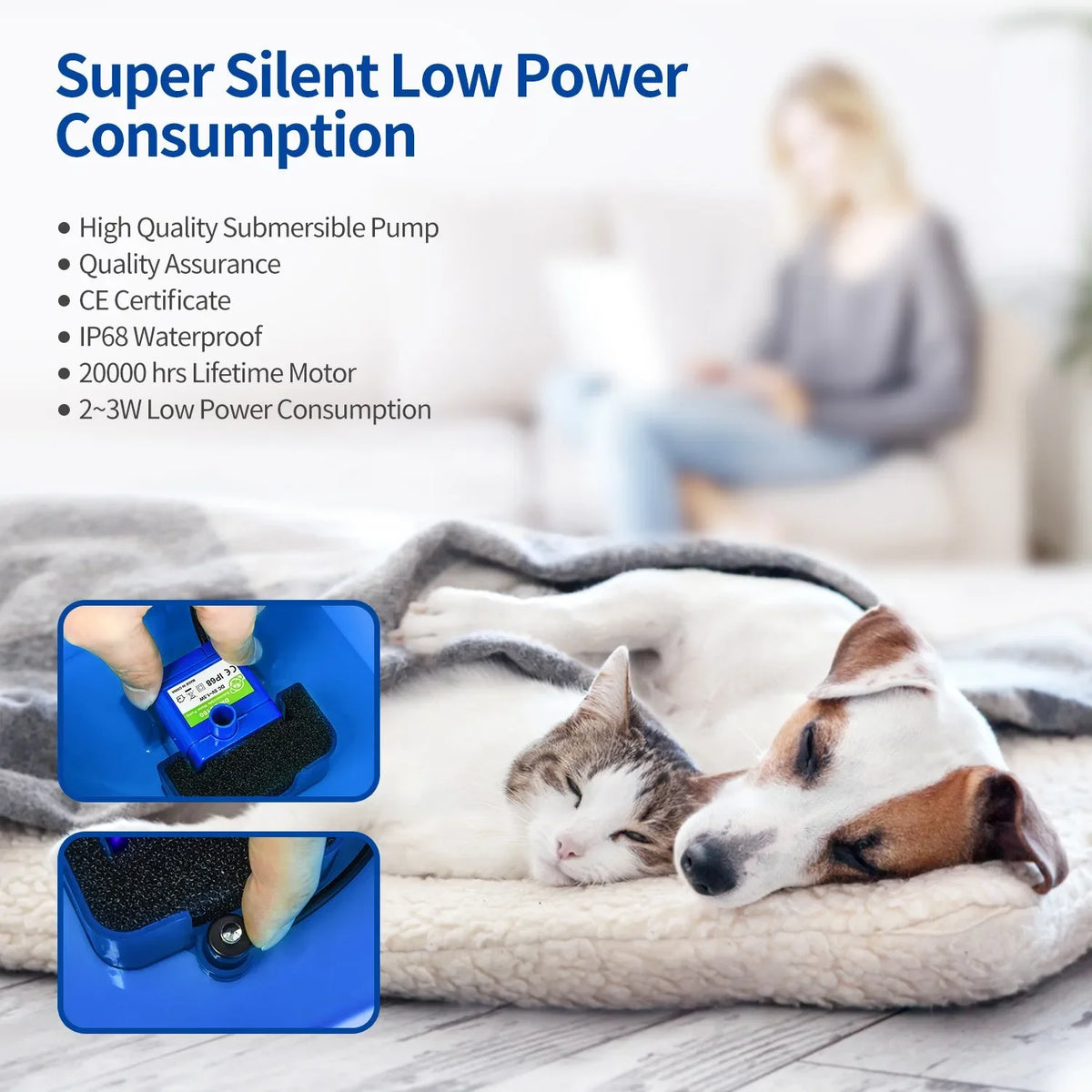 2L Automatic Cat Water Fountain with LED Light & Filter Pet Water Fountain Nixie