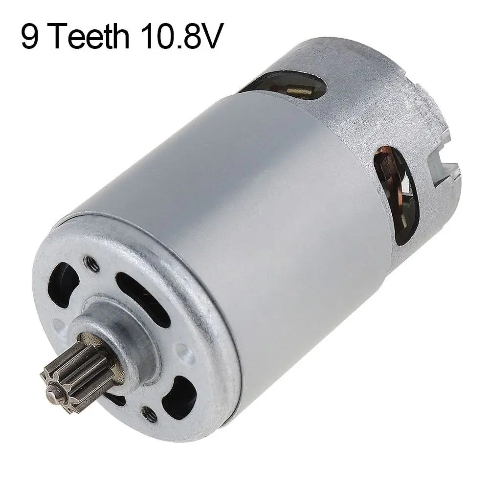 RS550 DC Motor for Cordless Drill & Reciprocating Saw 10.8–25V Power Tool Motor Nixie 9 Teeth 10.8V