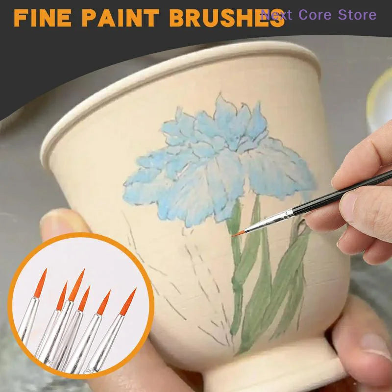 Nylon Paint Brush Set 30–110 Pcs | Round & Flat Art Brushes Art Paint Brush Set Nixie
