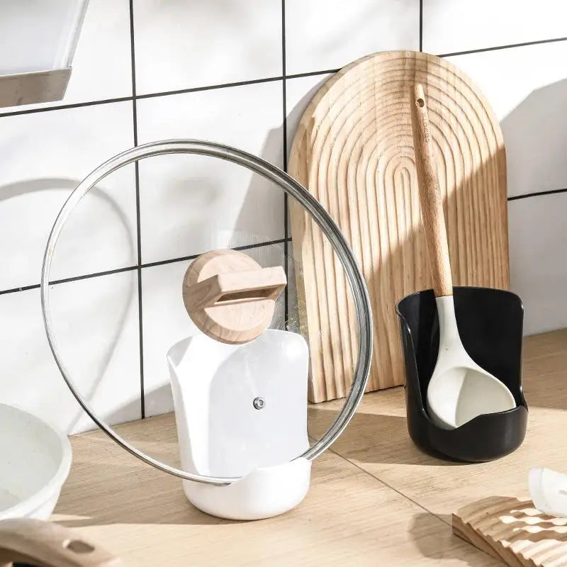 Non-Slip Spatula Holder & Pot Lid Storage Rack for Kitchen Kitchen Utensil Holder Nixie
